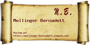 Mellinger Bernadett névjegykártya